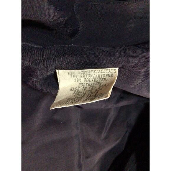 Anne Klein Navy Collared Long Sleeves Padded Shoulder Long Blazer Coat Jacket 16 - Picture 8 of 11